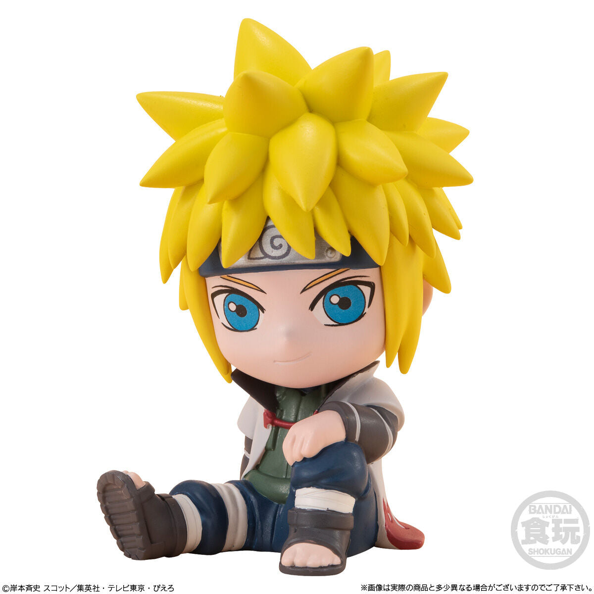 Naruto Shippuden - Relacot Naruto - Blind Box (Bandai), featuring 8 different pre-painted soft vinyl figures from the anime 'NARUTO' including Uzumaki Naruto, Uchiha Sasuke, Haruno Sakura, Hatake Kakashi, Nara Shikamaru, Namikaze Minato, Gaara, and Kurama, each box includes one figure and a piece of soda-flavored gum, dimensions approx. Height 4 to 6 cm, release date 24th June 2024, Nippon Figures