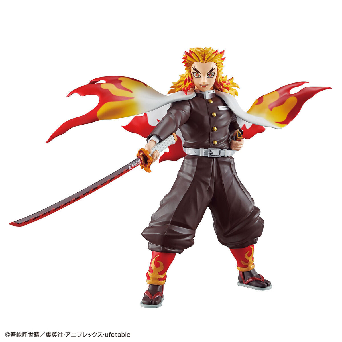 Image alt text: Demon Slayer - Rengoku Kyojuro - Kimetsu no Yaiba Model Kit, Easy-to-assemble model kit featuring Kyojuro Rengoku from the Infinity Train arc, Nippon Figures