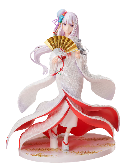 Re:Zero kara Hajimeru Isekai Seikatsu - Emilia - Puck - F:Nex - 1/7 - Shiromuku (FuRyu), Franchise: Re:Zero kara Hajimeru Isekai Seikatsu, Brand: FuRyu, Release Date: 18. Feb 2022, Type: General, Store Name: Nippon Figures