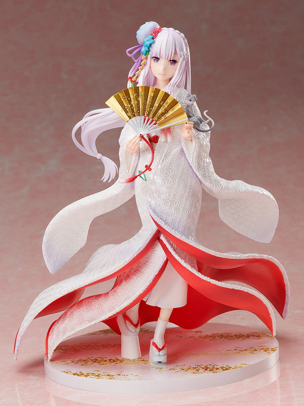 Re:Zero kara Hajimeru Isekai Seikatsu - Emilia - Puck - F:Nex - 1/7 - Shiromuku (FuRyu), Franchise: Re:Zero kara Hajimeru Isekai Seikatsu, Brand: FuRyu, Release Date: 18. Feb 2022, Type: General, Store Name: Nippon Figures