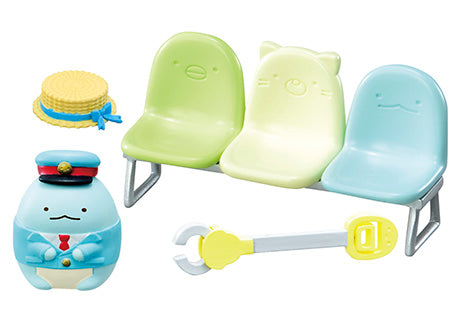 Sumikko Gurashi - Riding the Train and Departing! - Re-ment - Blind Box, San-X franchise, Re-ment brand, Release Date: 25th April 2022, Blind Boxes, Box Dimensions: 115mm (height) x 70mm (width) x 50mm (depth), Material: PVC, ABS, Number of types: 8 types, Nippon Figures
