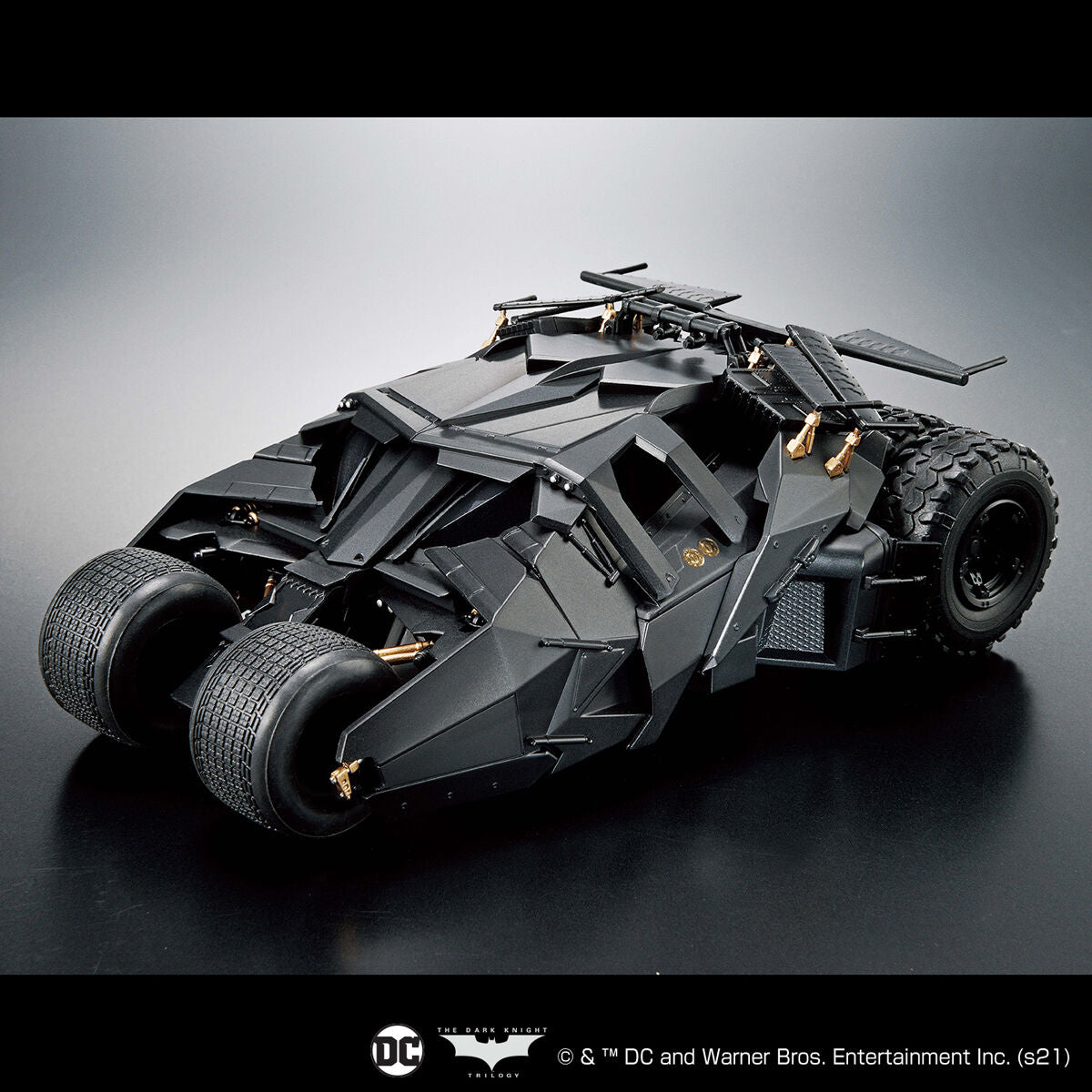 Image alt text: Batman - 1/35 Scale Batmobile (Batman Begins Ver.) - Model Kit, High-quality scale model kit of the iconic Batmobile from the 2005 film "Batman Begins", sold by Nippon Figures.
