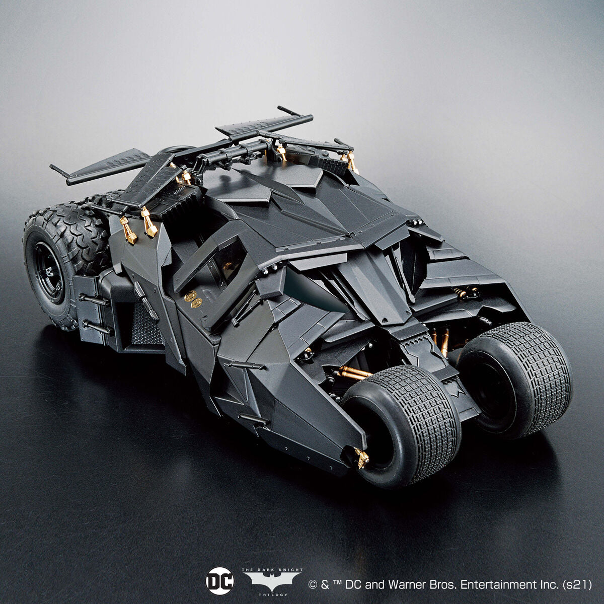 Image alt text: Batman - 1/35 Scale Batmobile (Batman Begins Ver.) - Model Kit, High-quality scale model kit of the iconic Batmobile from the 2005 film "Batman Begins", sold by Nippon Figures.