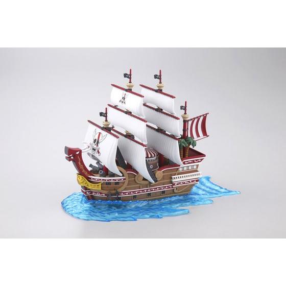 One Piece - Red Force - Sailing Ship Series (Bandai), Authentic sailing ship model from the Red Hair Pirates with realistic wood grain and knots, includes crew figures and display base, Nippon Figures