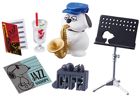 SNOOPY - Little Jazz Cafe - Re-ment - Blind Box, Release Date: 20th January 2020, Box Dimensions: 115(H) x 70(W) x 60(D) mm, Number of types: 8 types, Nippon Figures