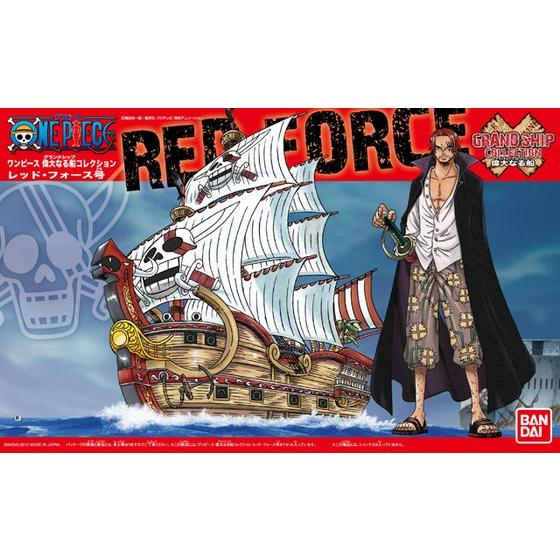 One Piece - Red Force - Grand Ship Collection Model Kit (Bandai), Easy assembly without tools, includes stickers for color reproduction and sea surface effect parts, compatible with Action Base 2, released on 2012-04-14, sold by Nippon Figures