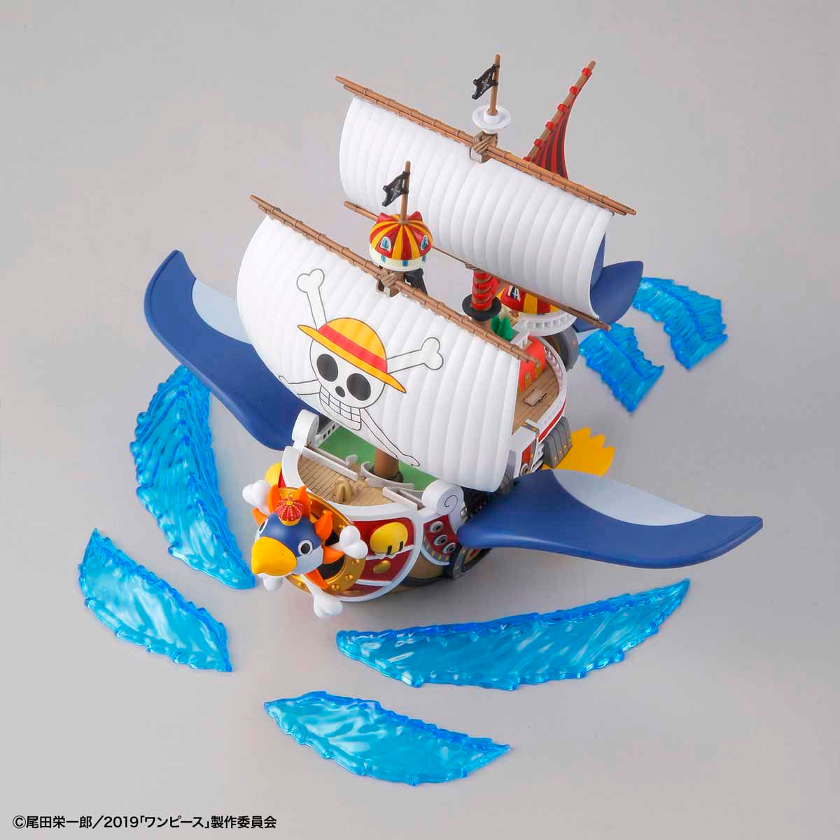 One Piece - Flying Thousand Sunny - Grand Ship Collection Model Kit, Emperor Penguin's outfit design with movable wings and wave effect parts, Nippon Figures