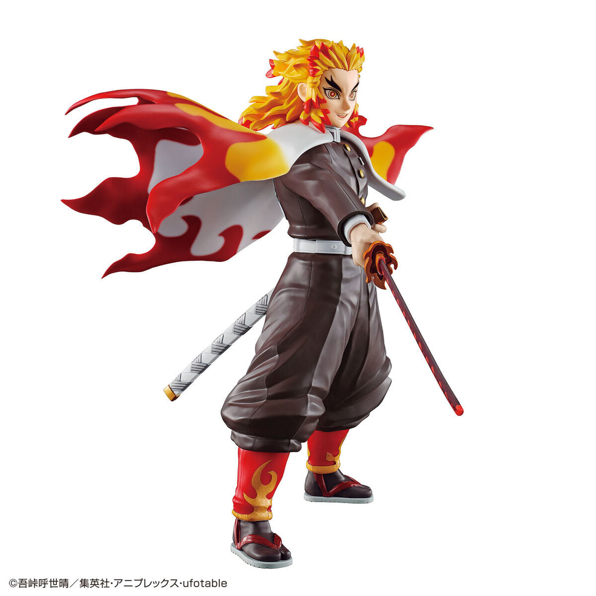 Image alt text: Demon Slayer - Rengoku Kyojuro - Kimetsu no Yaiba Model Kit, Easy-to-assemble model kit featuring Kyojuro Rengoku from the Infinity Train arc, Nippon Figures