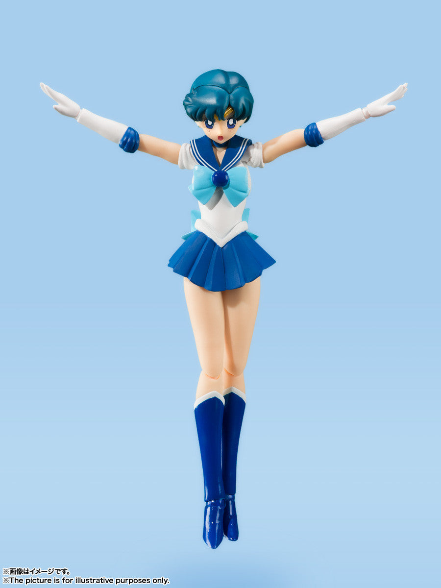 "Sailor Mercury S.H.Figuarts Animation Color Edition 2023 Re-release, Franchise: Bishoujo Senshi Sailor Moon, Brand: Bandai Spirits, Release Date: 30. Nov 2023, Type: Action, Dimensions: H=140mm (5.46in), Store Name: Nippon Figures"