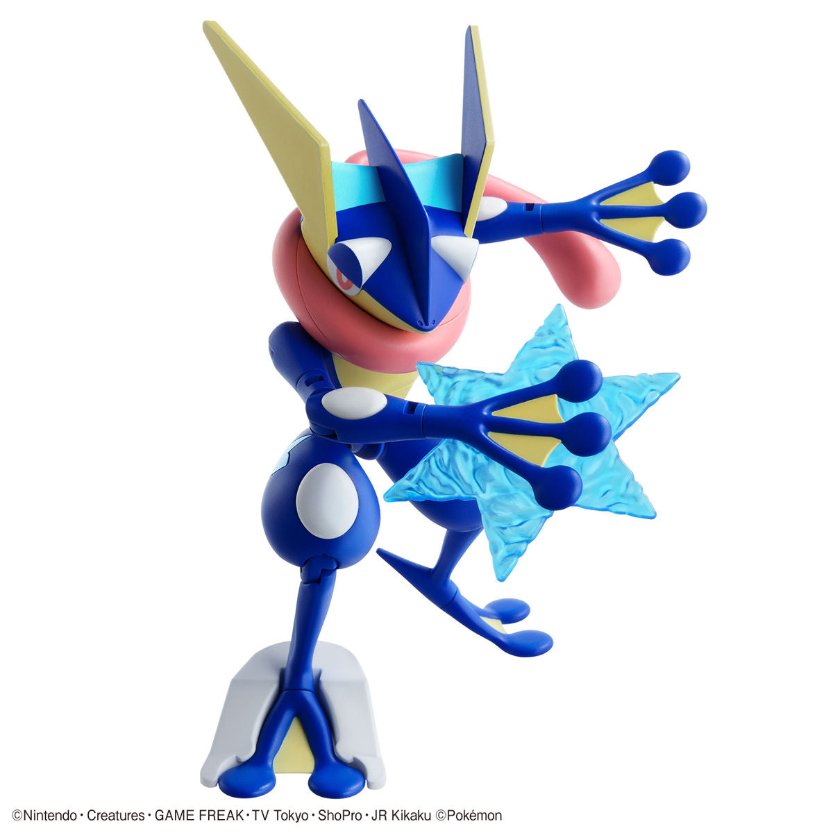 Pokémon - Greninja - Pokémon Model Kit Collection No. 47 (Bandai), Includes 2 types of effect parts, Comes with alternate leg parts for posing, Includes a display base and foil stickers, Nippon Figures