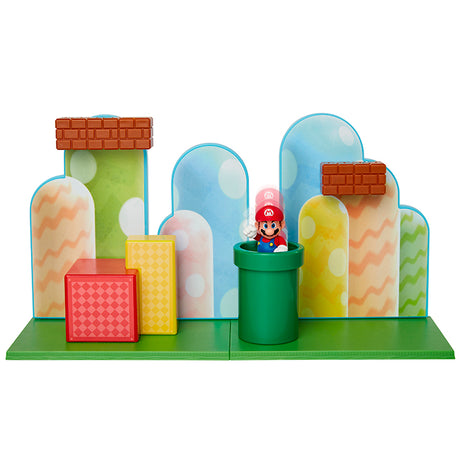 Super Mario - Mushroom Kingdom Playset FPS-001 - Figure Collection - San-ei Boeki, Franchise: Super Mario, Brand: San-ei Boeki, Type: General, Dimensions: W35.5×D6.5×H20.5 cm, Nippon Figures