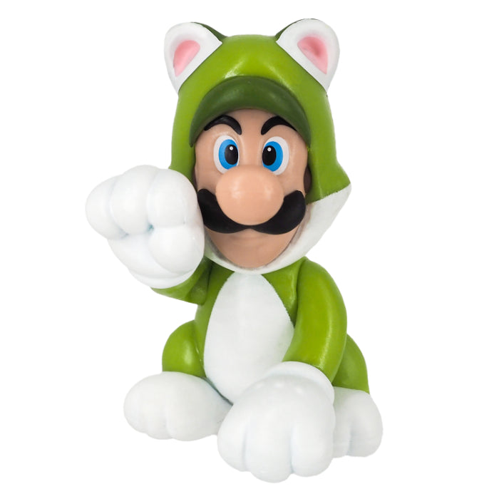 Super Mario - Cat Luigi FCM-018 Figure Collection by San-ei Boeki, Franchise: Super Mario, Brand: San-ei Boeki, Type: General, Dimensions: W9.5×D5×H14 cm, Nippon Figures