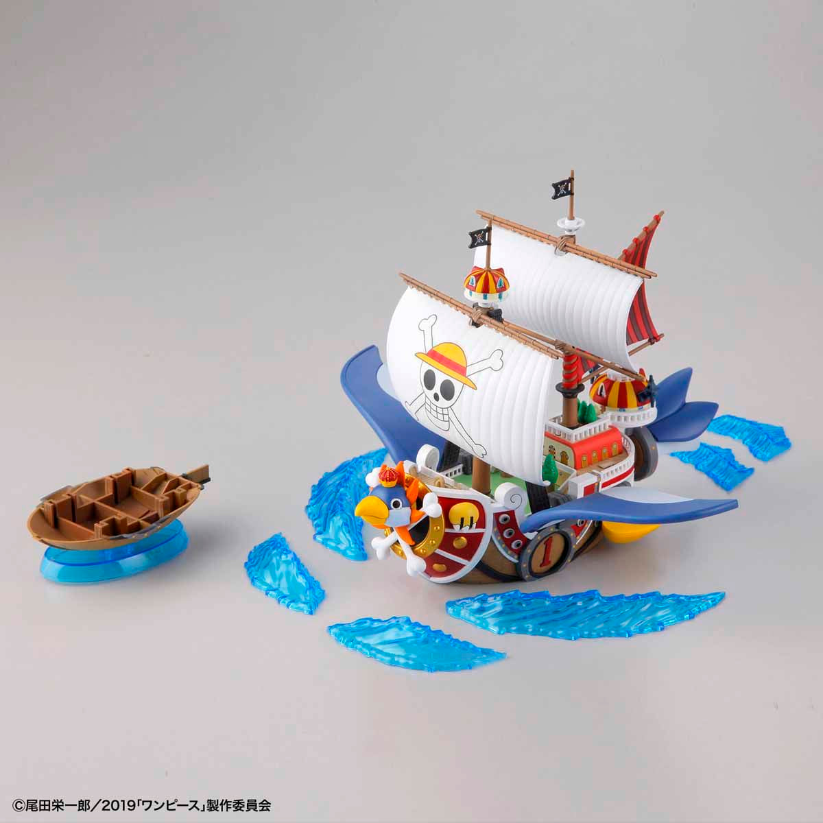 One Piece - Flying Thousand Sunny - Grand Ship Collection Model Kit, Emperor Penguin's outfit design with movable wings and wave effect parts, Nippon Figures