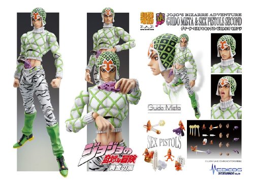 JoJo's Bizarre Adventure - Vento Aureo - Guido Mista - Sex Pistols - Super Action Statue #48 - Second Ver. (Medicos Entertainment), Franchise: JoJo's Bizarre Adventure, Brand: Medicos Entertainment, Release Date: 31. Dec 2012, Type: General, Dimensions: H=160 mm (6.24 in), Material: ABS, PVC, Store Name: Nippon Figures