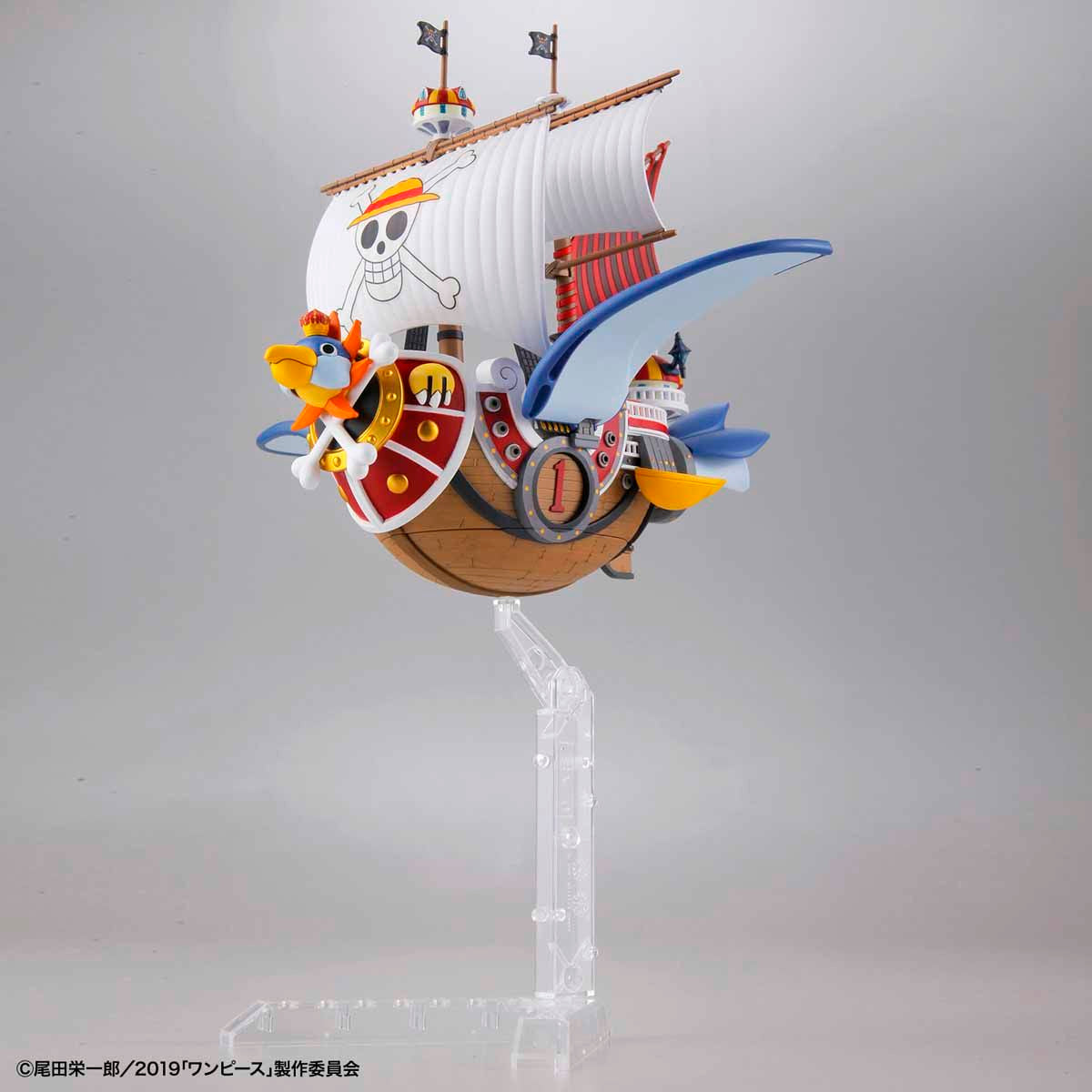 One Piece - Flying Thousand Sunny - Grand Ship Collection Model Kit, Emperor Penguin's outfit design with movable wings and wave effect parts, Nippon Figures