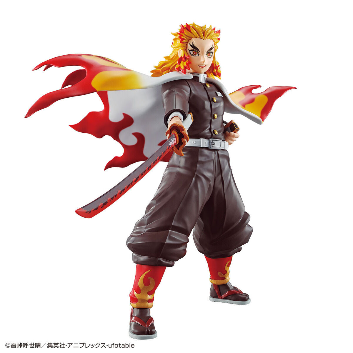 Image alt text: Demon Slayer - Rengoku Kyojuro - Kimetsu no Yaiba Model Kit, Easy-to-assemble model kit featuring Kyojuro Rengoku from the Infinity Train arc, Nippon Figures
