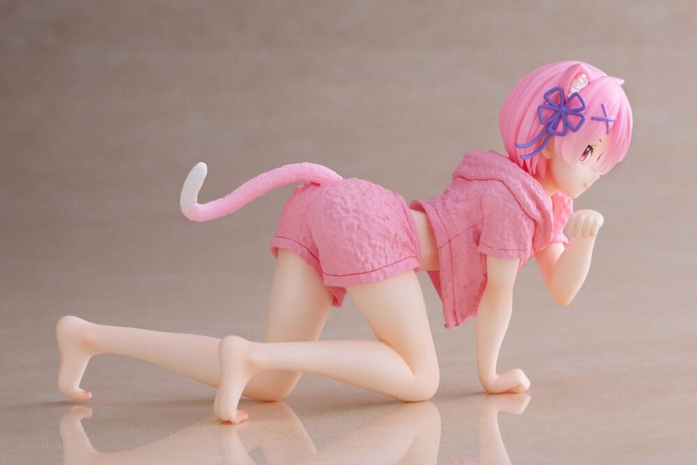 Re:Zero kara Hajimeru Isekai Seikatsu - Ram - Desktop Cute - Cat room wear ver. (Taito), Franchise: Re:Zero kara Hajimeru Isekai Seikatsu, Brand: Taito, Release Date: 16. Dec 2023, Type: Prize, Dimensions: H=130mm (5.07in), Store Name: Nippon Figures