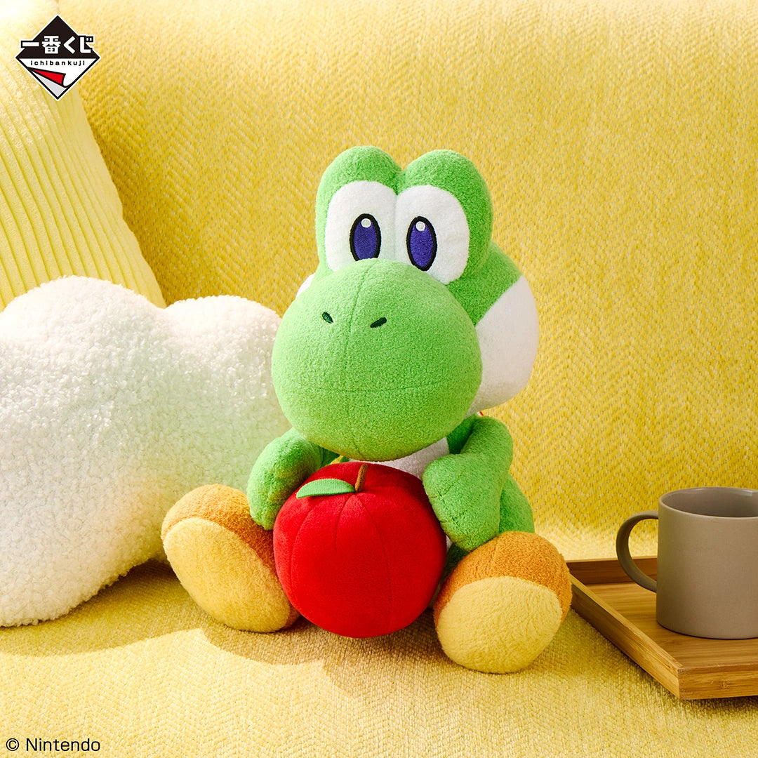 Super Mario - Yoshi Plush with Apple - Ichiban Kuji - Super Mario with Yoshi - A Prize (Bandai Spirits)