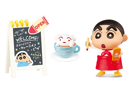 Crayon Shin Chan - Crayon Cafe - Re-ment - Blind Box, Franchise: Crayon Shin-Chan, Brand: Re-ment, Release Date: 23rd October 2023, Type: Blind Boxes, Box Dimensions: 115mm (Height) x 70mm (Width) x 50mm (Depth), Material: PVC, ABS, Number of types: 8 types, Store Name: Nippon Figures