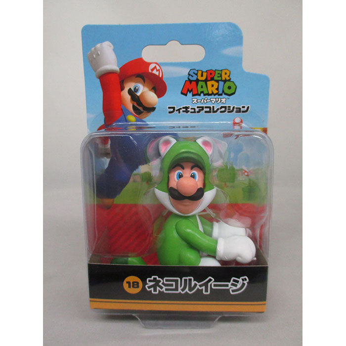 Super Mario - Cat Luigi FCM-018 Figure Collection by San-ei Boeki, Franchise: Super Mario, Brand: San-ei Boeki, Type: General, Dimensions: W9.5×D5×H14 cm, Nippon Figures