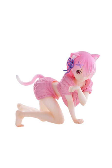Re:Zero kara Hajimeru Isekai Seikatsu - Ram - Desktop Cute - Cat room wear ver. (Taito), Franchise: Re:Zero kara Hajimeru Isekai Seikatsu, Brand: Taito, Release Date: 16. Dec 2023, Type: Prize, Dimensions: H=130mm (5.07in), Store Name: Nippon Figures