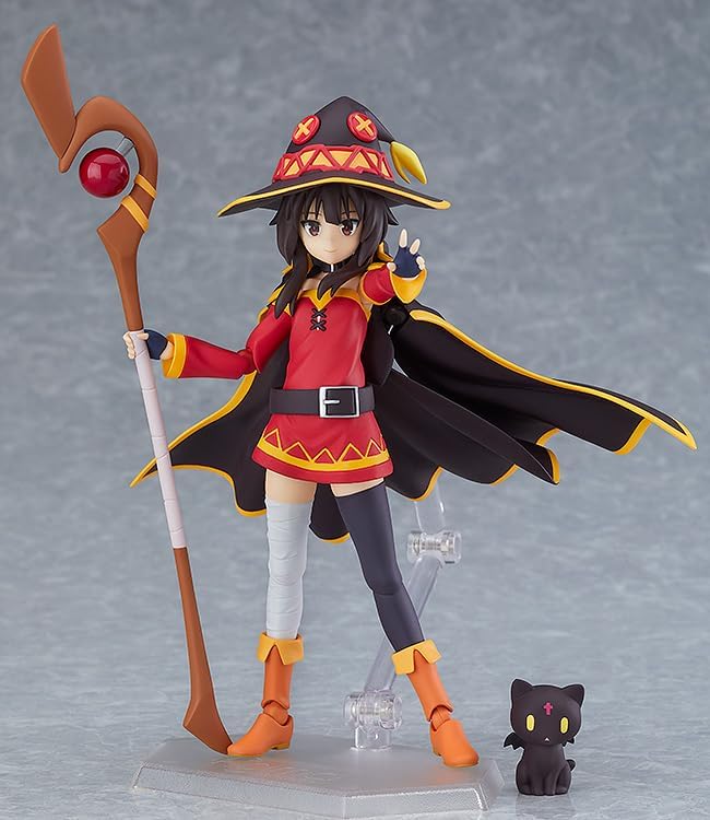 KonoSuba - Chomusuke - Megumin - Figma #407 - 2024 Re-release (Max Factory), Franchise: KonoSuba, Brand: Max Factory, Release Date: 31. May 2024, Type: Figma, Dimensions: H=125mm (4.88in), Store Name: Nippon Figures