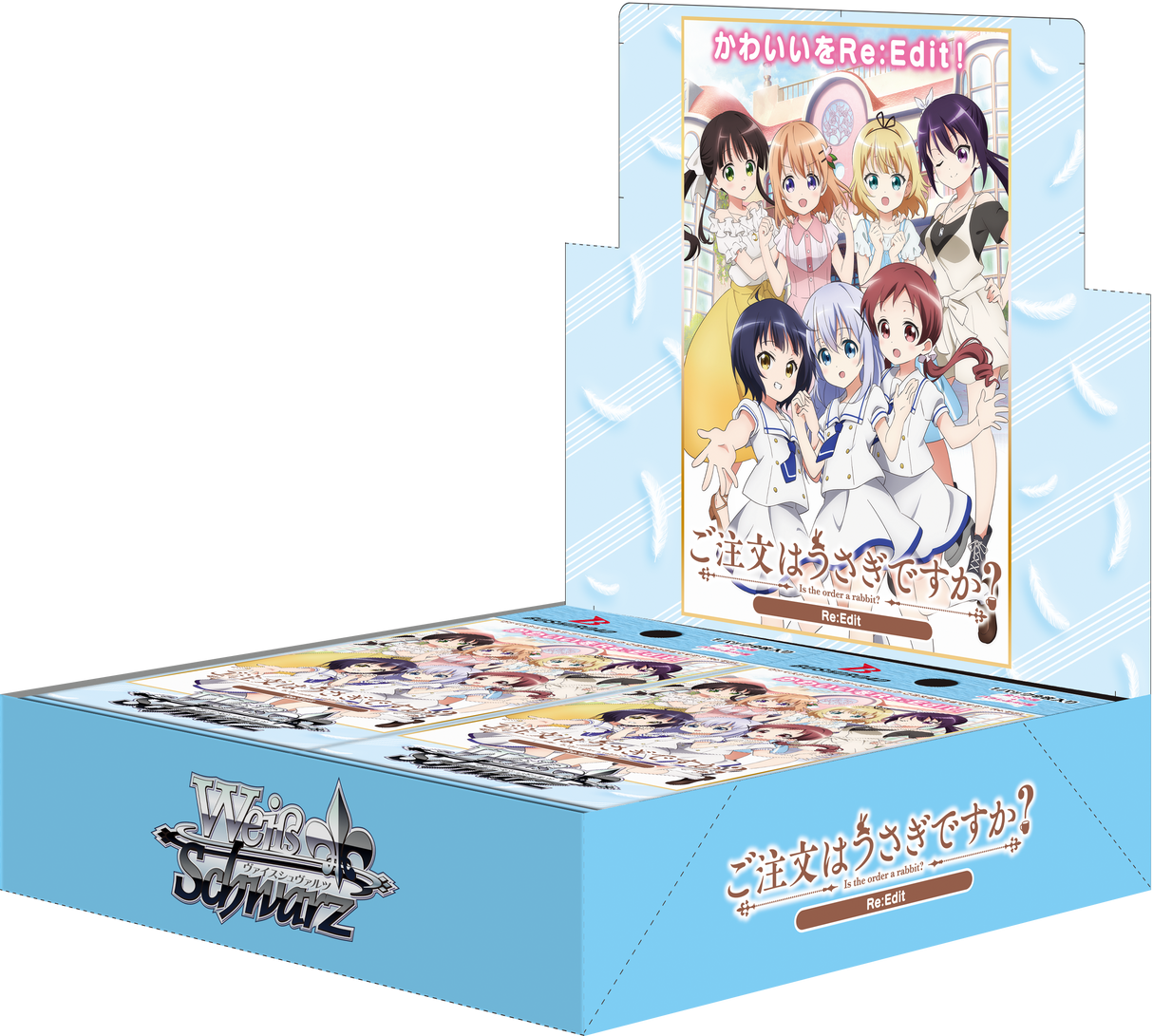 Is the Order a Rabbit? Re:Edit. - Weiss Schwarz Card Game - Booster Box, Franchise: Is the Order a Rabbit? Re:Edit, Brand: Weiss Schwarz, Release Date: 2022-01-28, Type: Trading Cards, Cards per Pack: 9, Packs per Box: 16, Nippon Figures