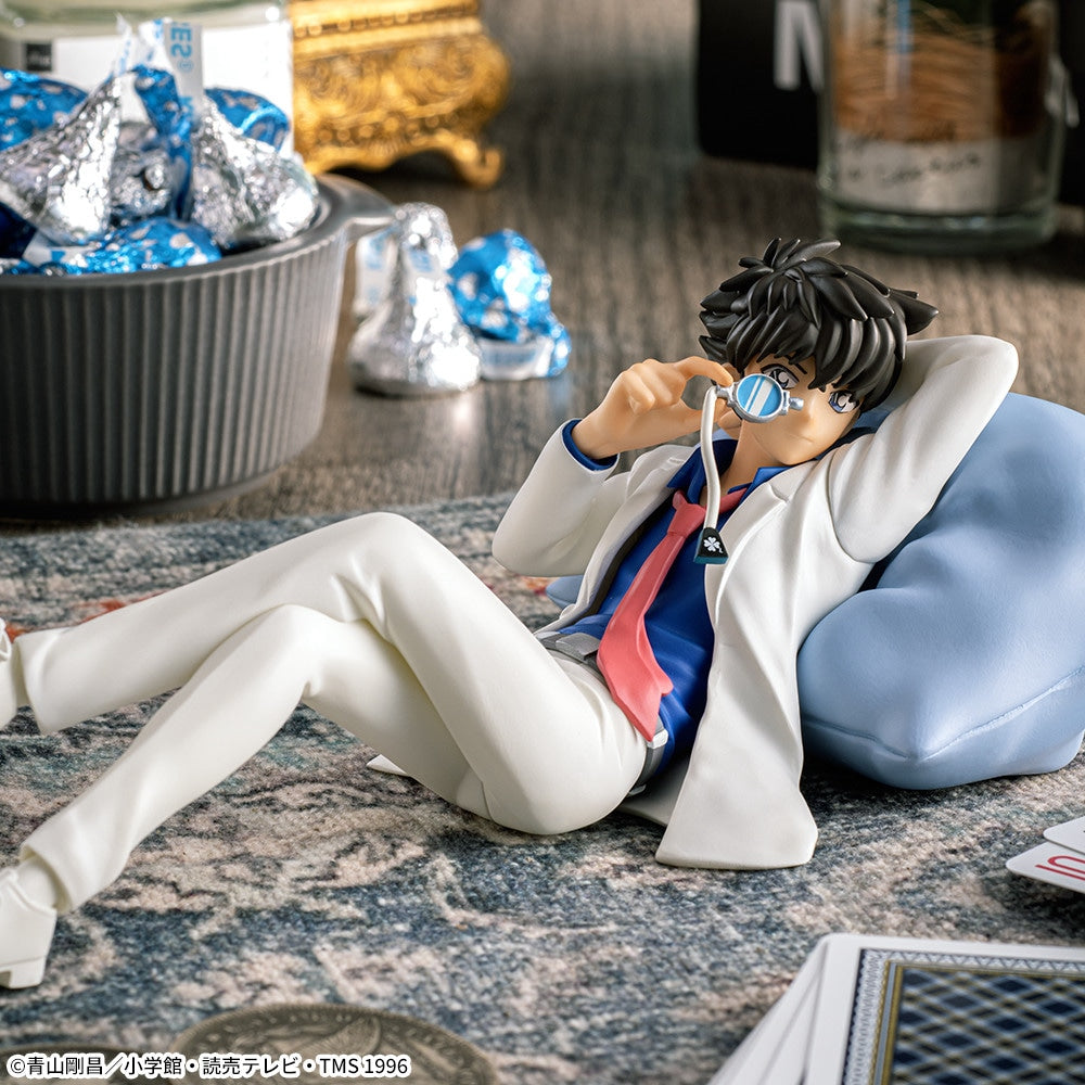 Detective Conan - Kaito Kid - Premium Chokonose Figure (SEGA), featuring Kaito Kid in a relaxed pose on a cushion, part of SEGA's Premium Chokonose lineup, dimensions approx. 8×7cm, release date 17.June 2024, available at Nippon Figures.