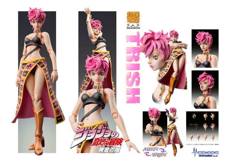 JoJo's Bizarre Adventure - Golden Wind - Trish Una - Super Action Statue #54 - 2021 Re-release (Medicos Entertainment), Franchise: JoJo's Bizarre Adventure, Golden Wind, Brand: Medicos Entertainment, Release Date: 27. Dec 2021, Type: Action, Dimensions: 150.0 mm, Material: PVC, Store Name: Nippon Figures