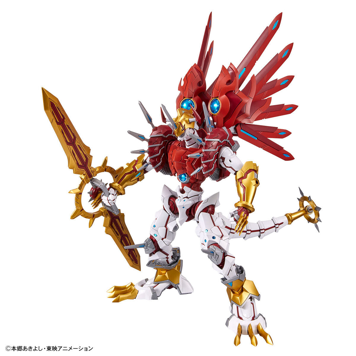 Digimon - Shinegreymon - Figure-rise Standard Amplified Model Kit, Light Dragon-type Digimon "ShineGreymon" with GeoGrey Sword, joint parts, seals, and lead wire accessories, from Bandai - Nippon Figures