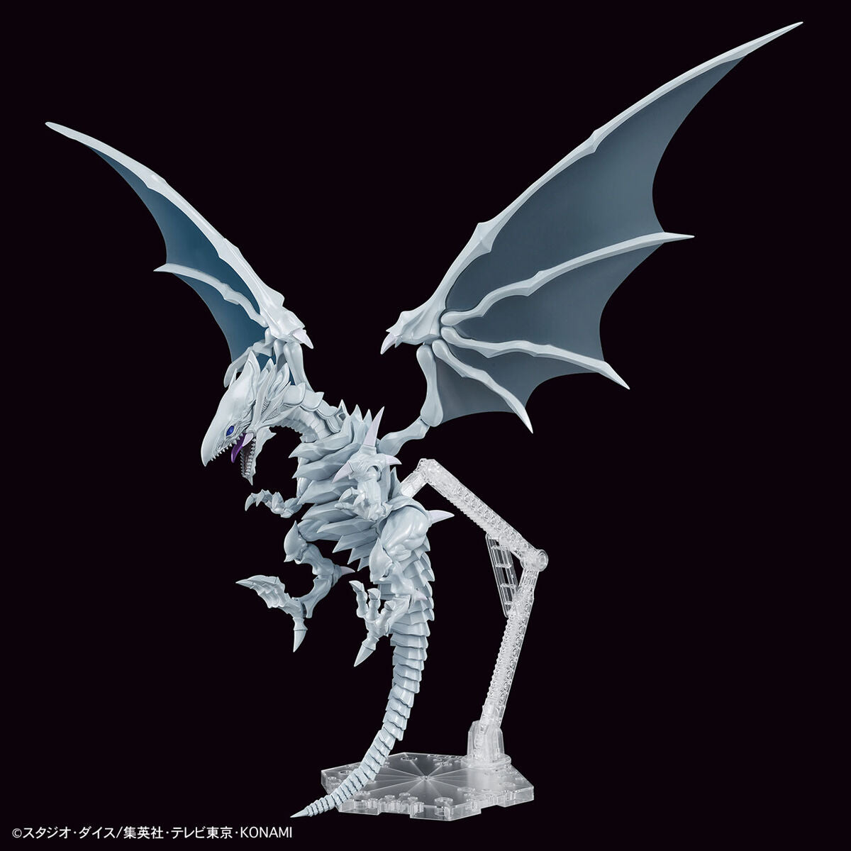 Blue-Eyes White Dragon Figure-rise Standard Amplified Model Kit, Metallic blue molding, movable joints, and display base included, Nippon Figures
