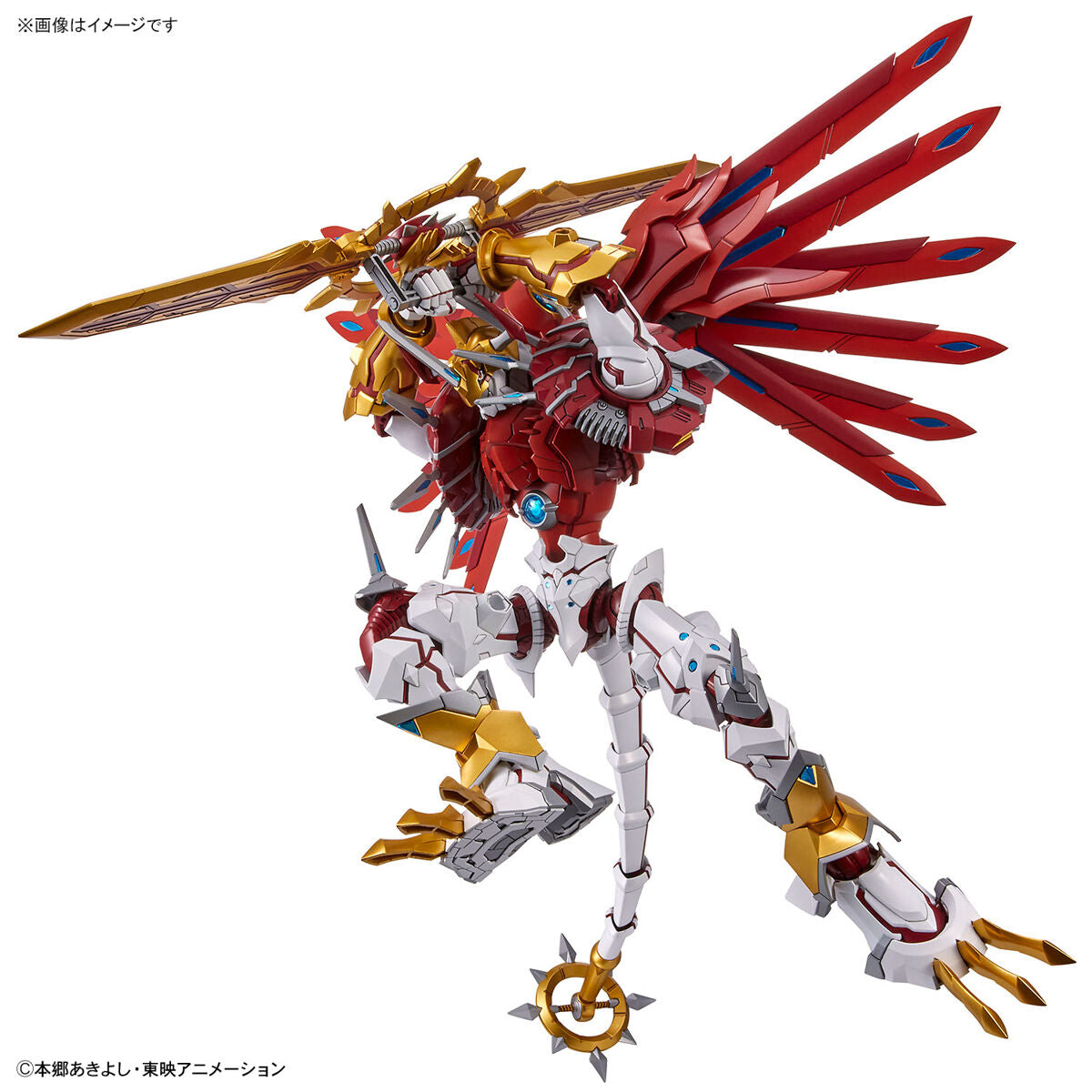 Digimon - Shinegreymon - Figure-rise Standard Amplified Model Kit, Light Dragon-type Digimon "ShineGreymon" with GeoGrey Sword, joint parts, seals, and lead wire accessories, from Bandai - Nippon Figures