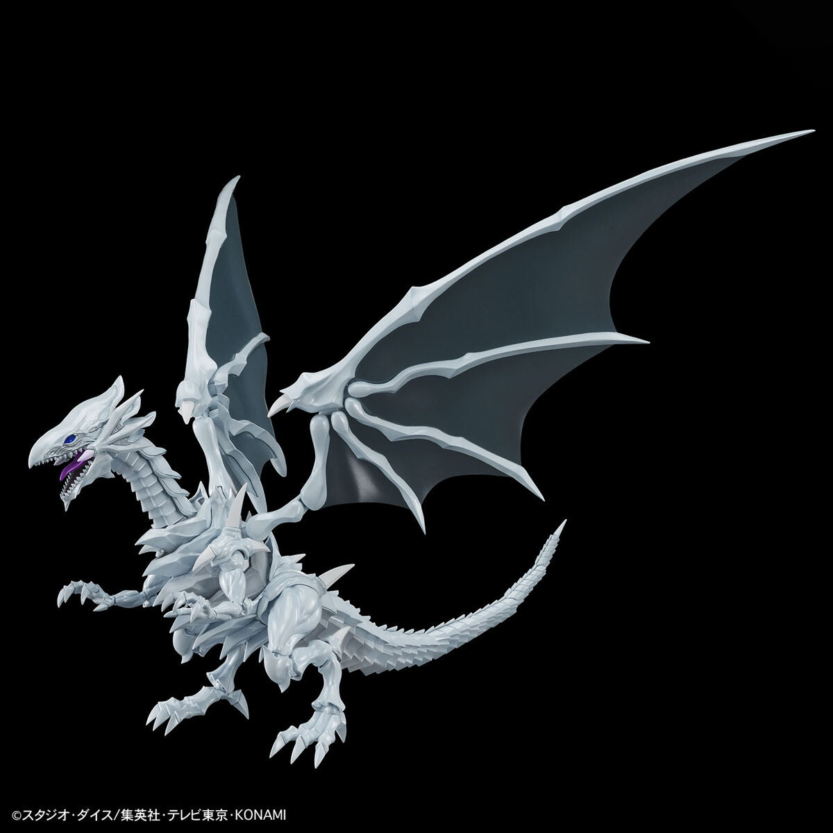 Blue-Eyes White Dragon Figure-rise Standard Amplified Model Kit, Metallic blue molding, movable joints, and display base included, Nippon Figures