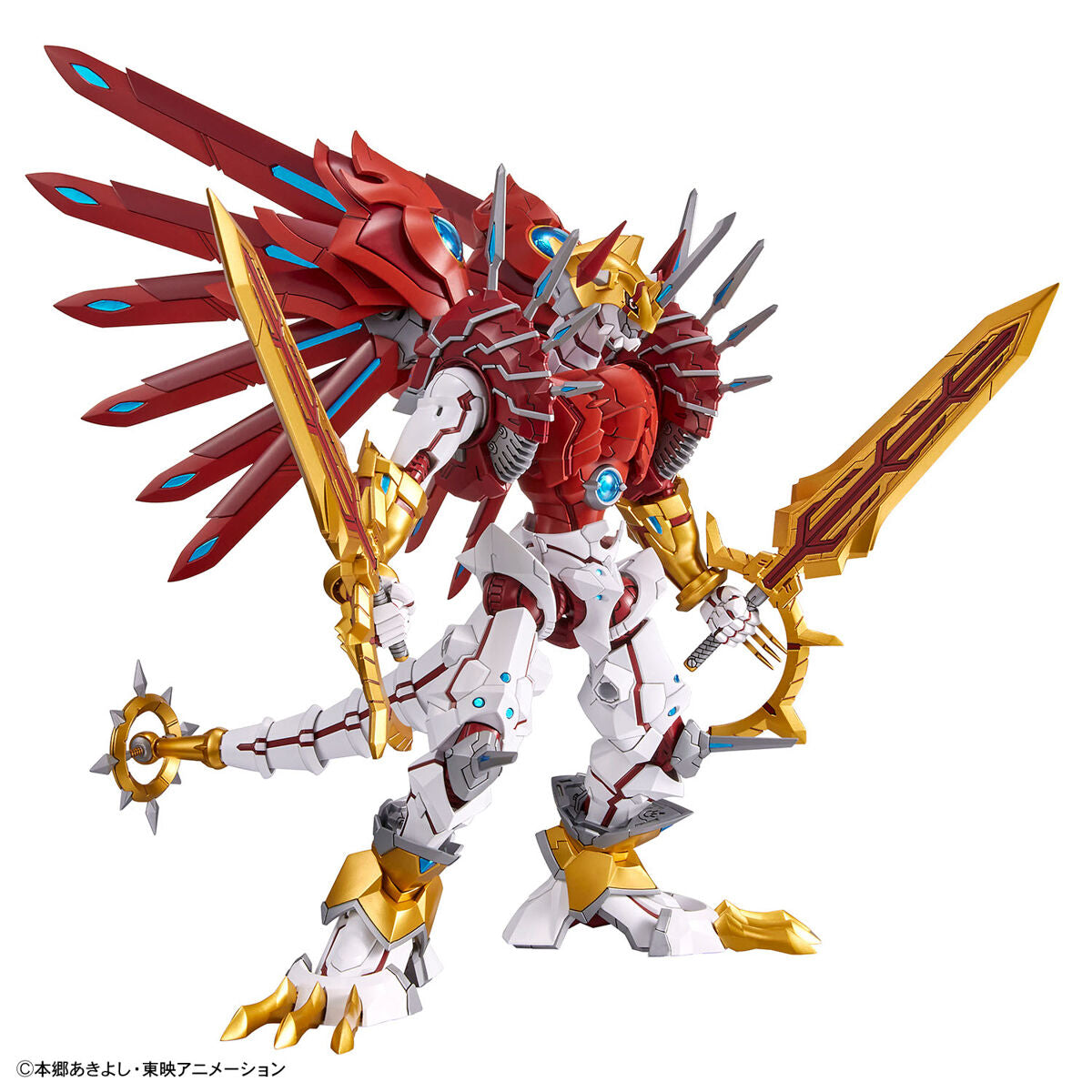 Digimon - Shinegreymon - Figure-rise Standard Amplified Model Kit, Light Dragon-type Digimon "ShineGreymon" with GeoGrey Sword, joint parts, seals, and lead wire accessories, from Bandai - Nippon Figures