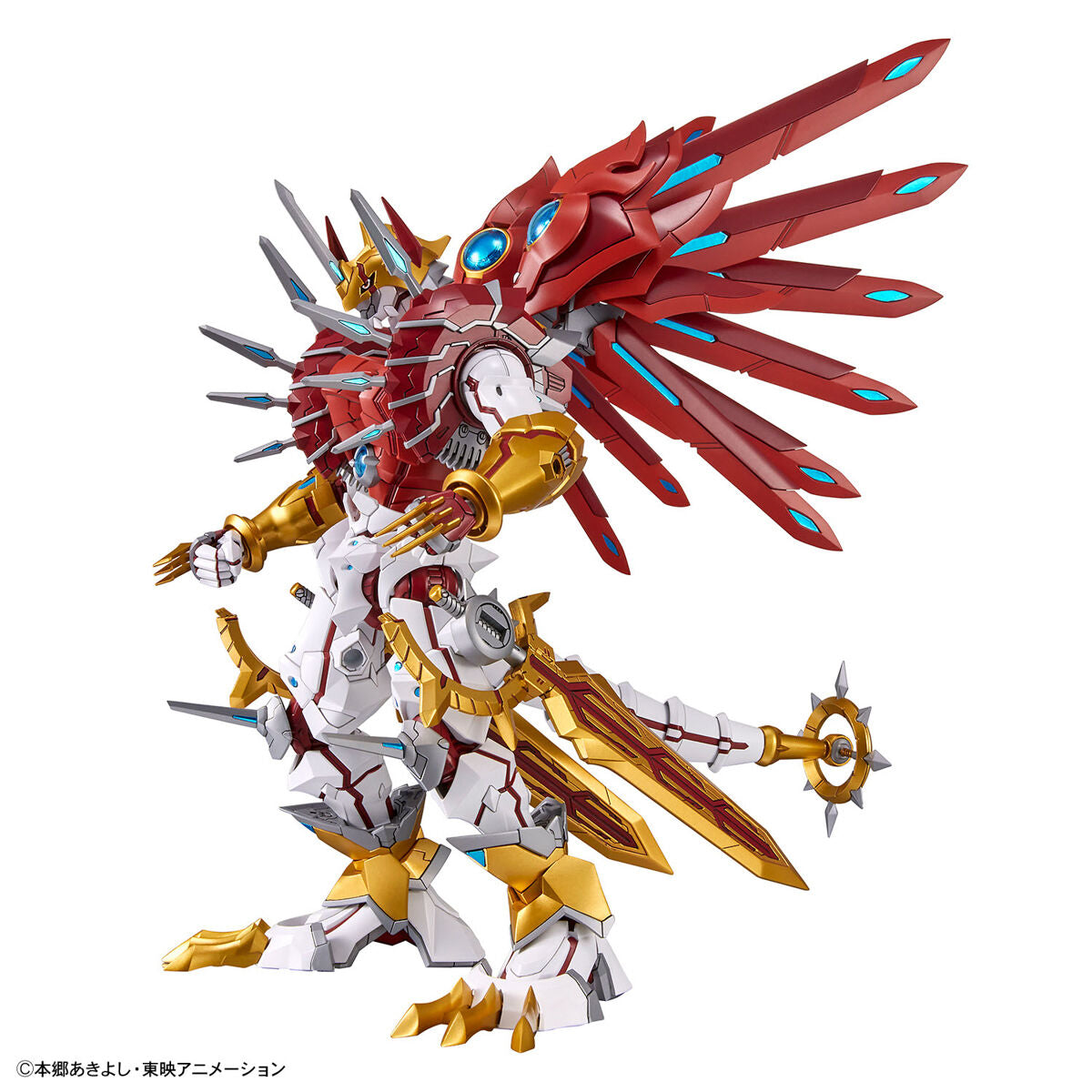 Digimon - Shinegreymon - Figure-rise Standard Amplified Model Kit, Light Dragon-type Digimon "ShineGreymon" with GeoGrey Sword, joint parts, seals, and lead wire accessories, from Bandai - Nippon Figures