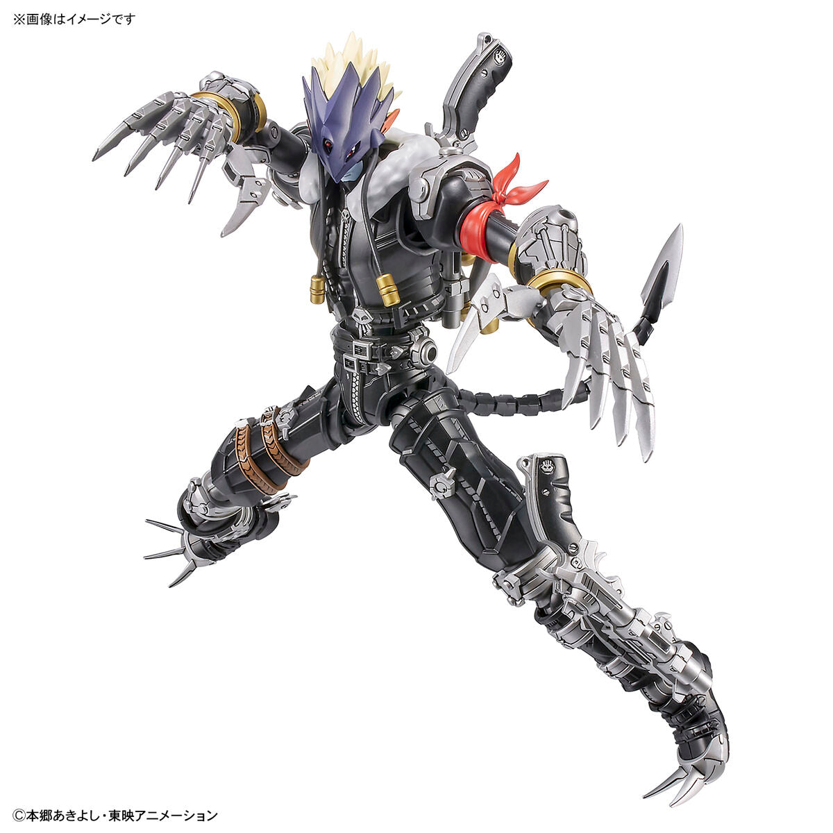 Digimon - Beelzemon - Figure-rise Standard Amplified Model Kit (Bandai), Demon Lord Digimon "Beelzemon" from "Digimon Tamers" with Belenheña back detail, lead wire hair and tail parts, weapon-holding poses, and connection holes for expansion, released on 2022-01-29, sold at Nippon Figures.