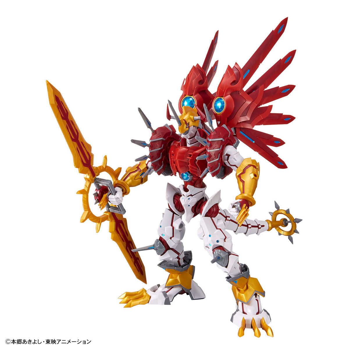 Digimon - Shinegreymon - Figure-rise Standard Amplified Model Kit, Light Dragon-type Digimon "ShineGreymon" with GeoGrey Sword, joint parts, seals, and lead wire accessories, from Bandai - Nippon Figures