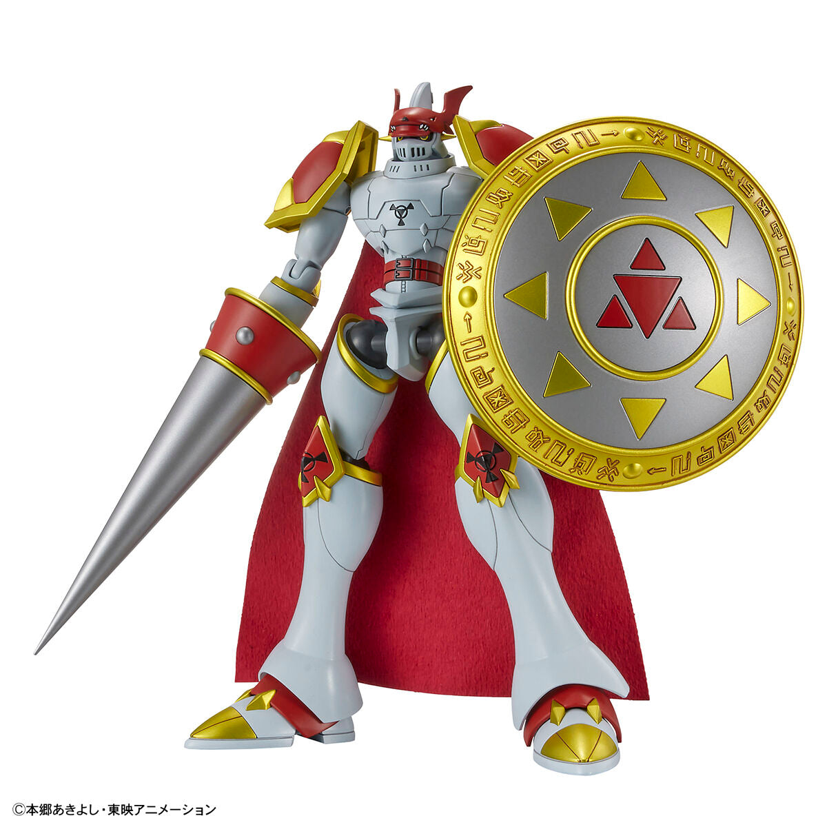 Digimon - Gallantmon - Figure-rise Standard Model Kit, Holy Knight Digimon "Gallantmon" faithfully recreated in model kit form with dynamic action poses, weapons in silver color, and detailed engraving of Digicode on the "Aegis Shield", Nippon Figures