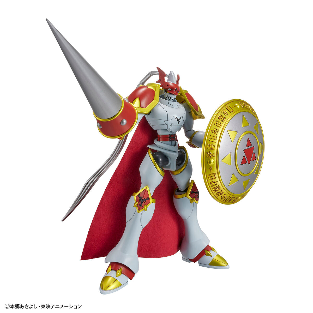 Digimon - Gallantmon - Figure-rise Standard Model Kit, Holy Knight Digimon "Gallantmon" faithfully recreated in model kit form with dynamic action poses, weapons in silver color, and detailed engraving of Digicode on the "Aegis Shield", Nippon Figures