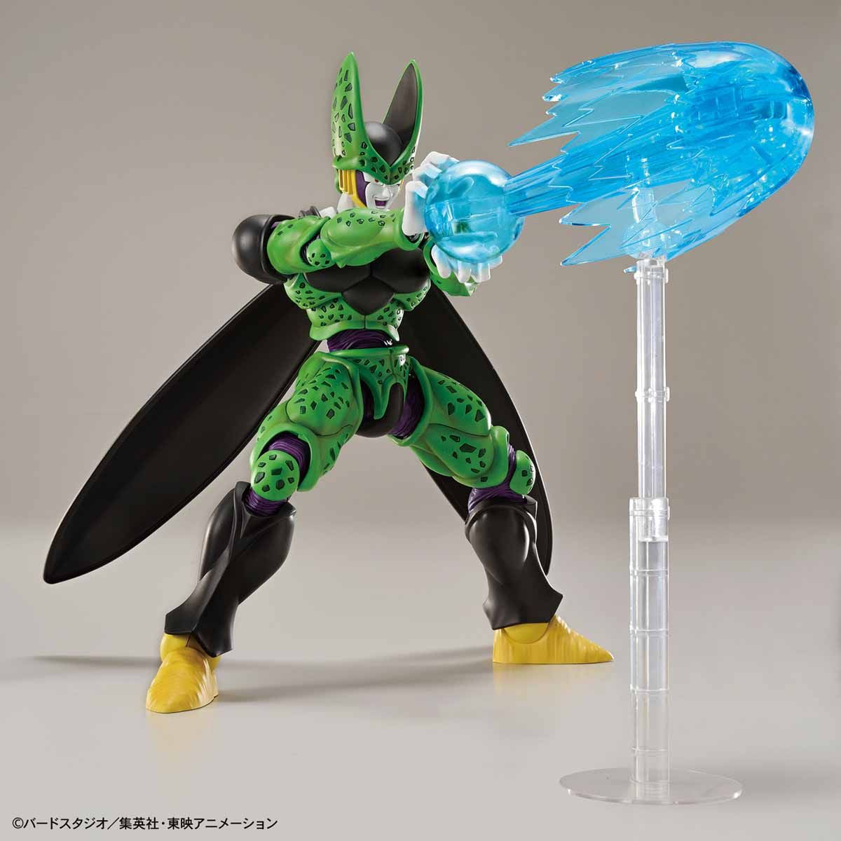 Dragon Ball - Perfect Cell - Figure-rise Standard Model Kit (Bandai), Includes 2 facial expression parts, 4 hand parts, 2 special attack effect parts, 1 base for the special attack effects, and 1 foil sticker sheet. Released on 2020-01-18. Sold by Nippon Figures.