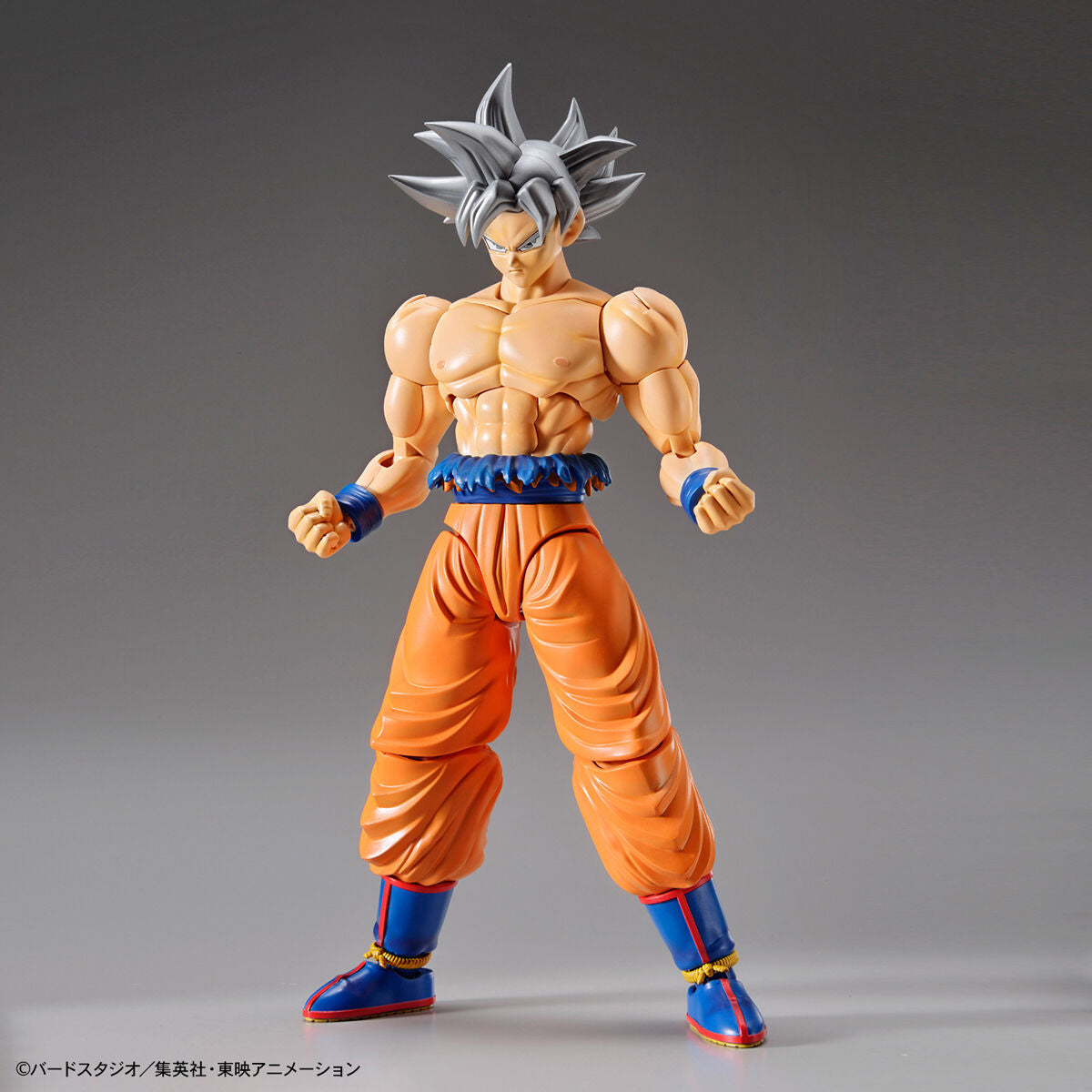 Dragon Ball - Ultra Instinct Goku - Figure-rise Standard Model Kit (Bandai), Featuring Son Goku in his ultimate form "Ultra Instinct" with torn gi, silver hair, and intense facial expressions, includes various parts for customization, from Nippon Figures