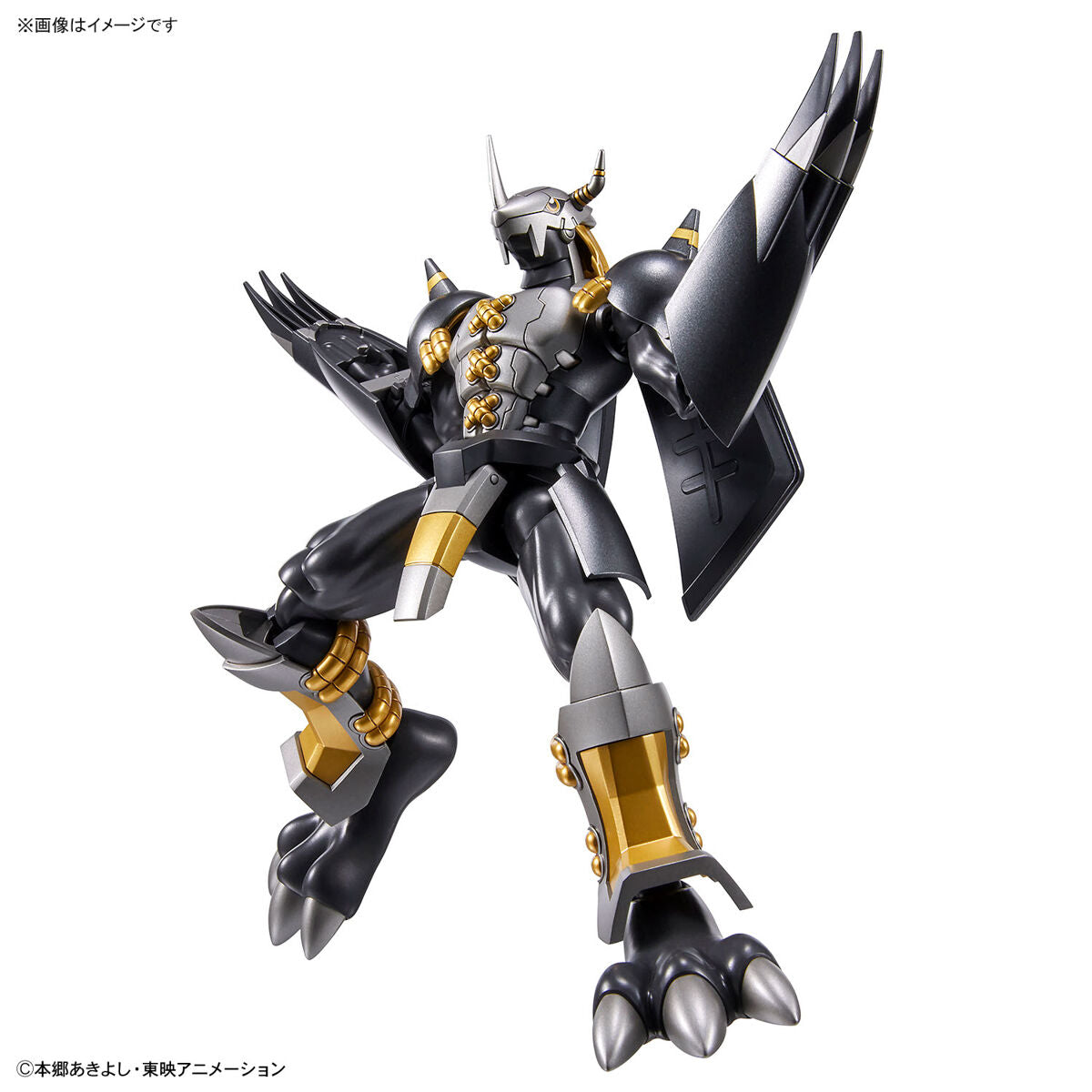 Digimon - Black WarGreymon - Figure-rise Standard Model Kit, Metallic black armor, dynamic poses, signature moves, Nippon Figures