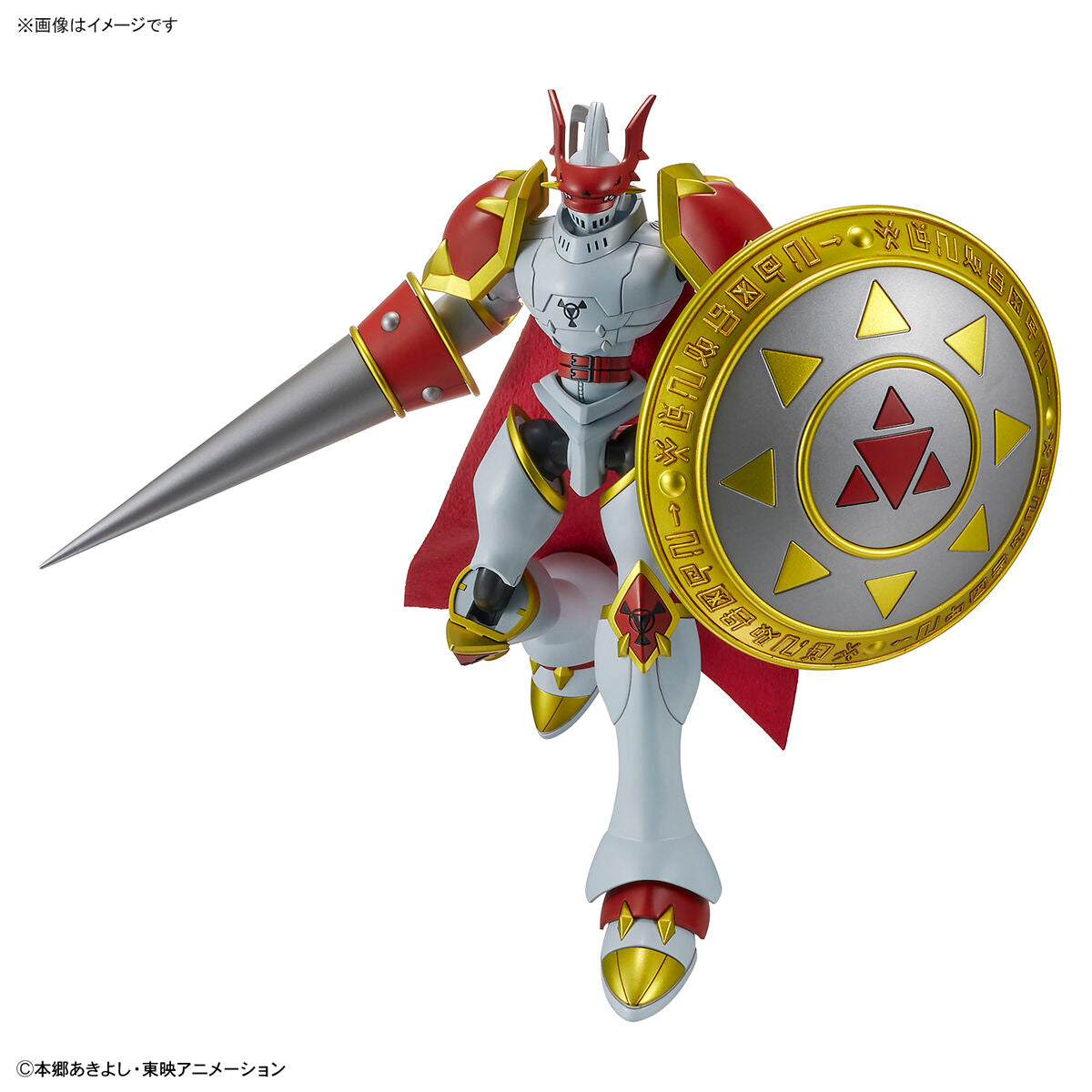Digimon - Gallantmon - Figure-rise Standard Model Kit, Holy Knight Digimon "Gallantmon" faithfully recreated in model kit form with dynamic action poses, weapons in silver color, and detailed engraving of Digicode on the "Aegis Shield", Nippon Figures