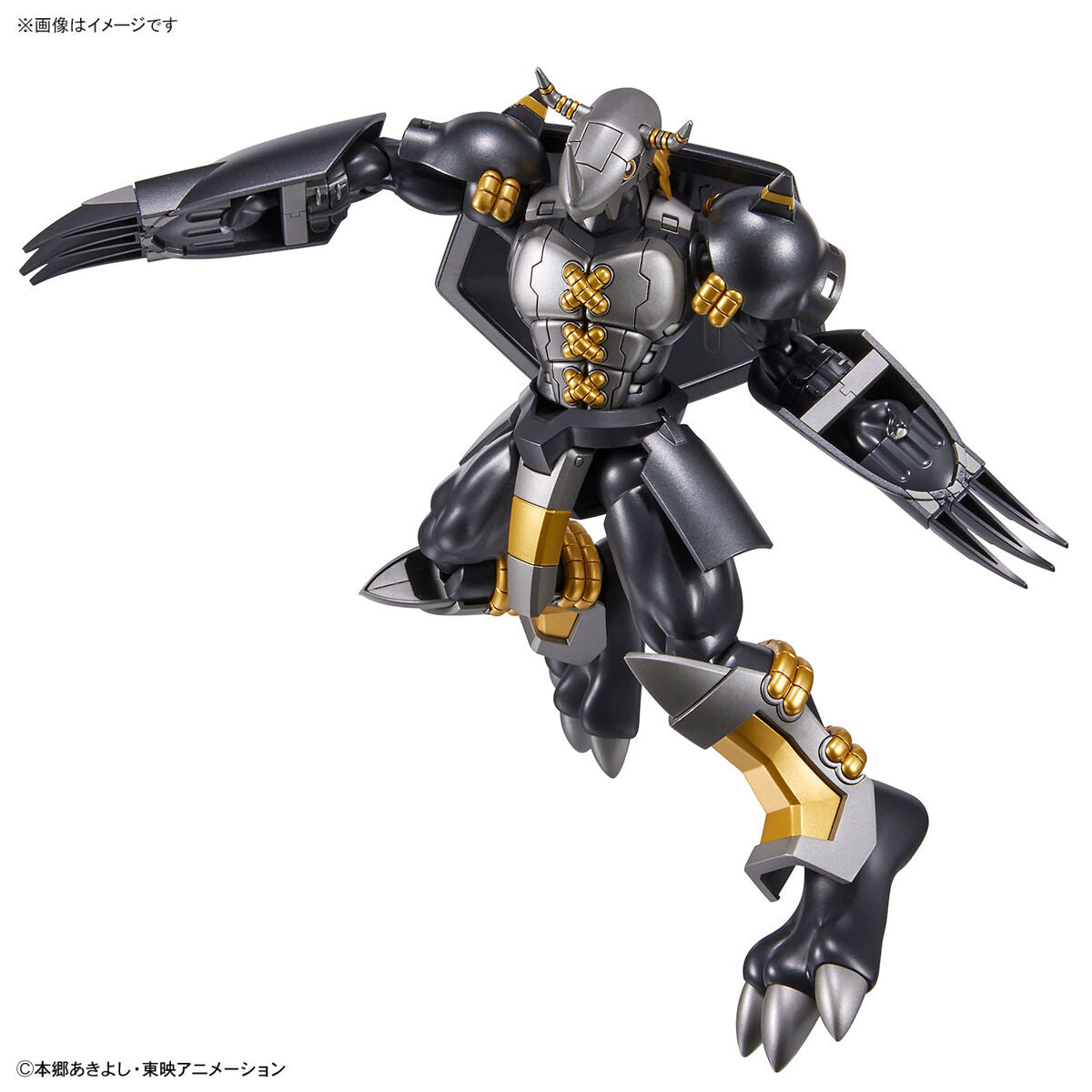 Digimon - Black WarGreymon - Figure-rise Standard Model Kit, Metallic black armor, dynamic poses, signature moves, Nippon Figures