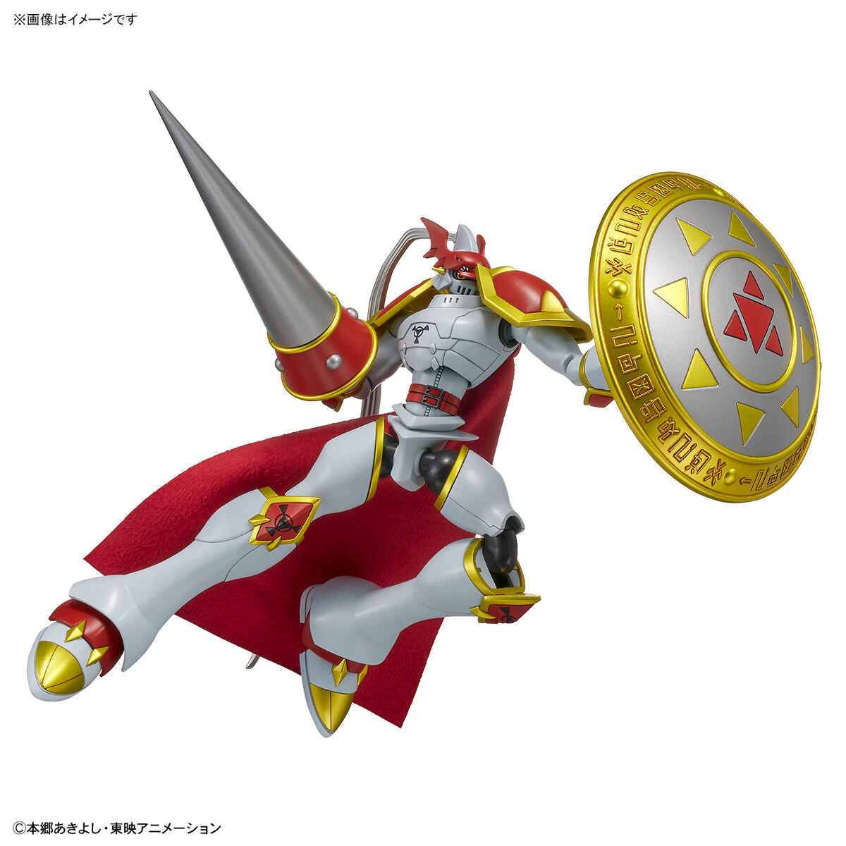 Digimon - Gallantmon - Figure-rise Standard Model Kit, Holy Knight Digimon "Gallantmon" faithfully recreated in model kit form with dynamic action poses, weapons in silver color, and detailed engraving of Digicode on the "Aegis Shield", Nippon Figures