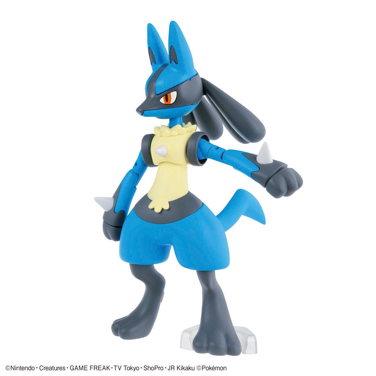 Pokémon - Riolu & Lucario - Pokémon Model Kit Collection No.44, Includes "Aura Sphere" effect and arm articulation for charging pose, Nippon Figures