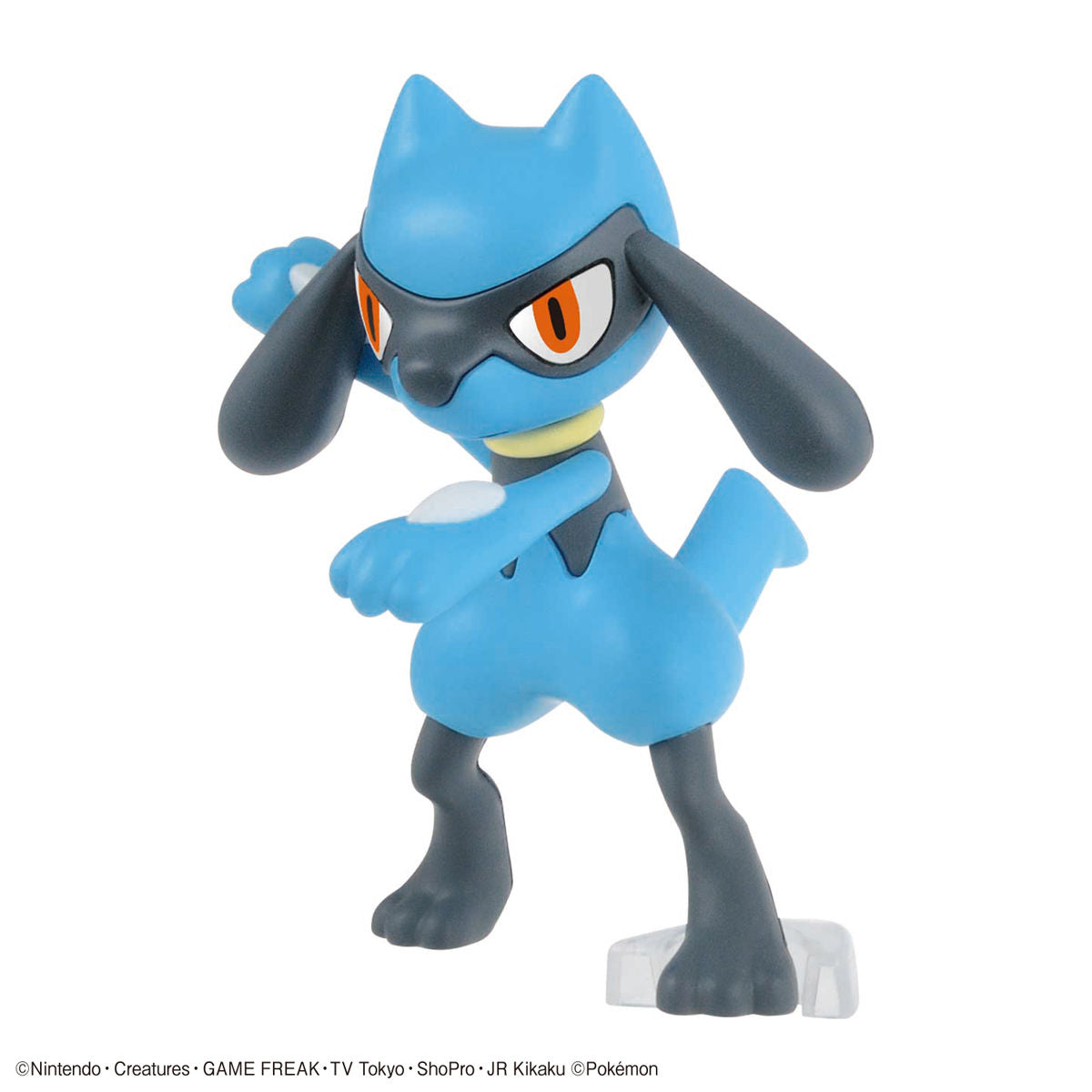 Pokémon - Riolu & Lucario - Pokémon Model Kit Collection No.44, Includes "Aura Sphere" effect and arm articulation for charging pose, Nippon Figures