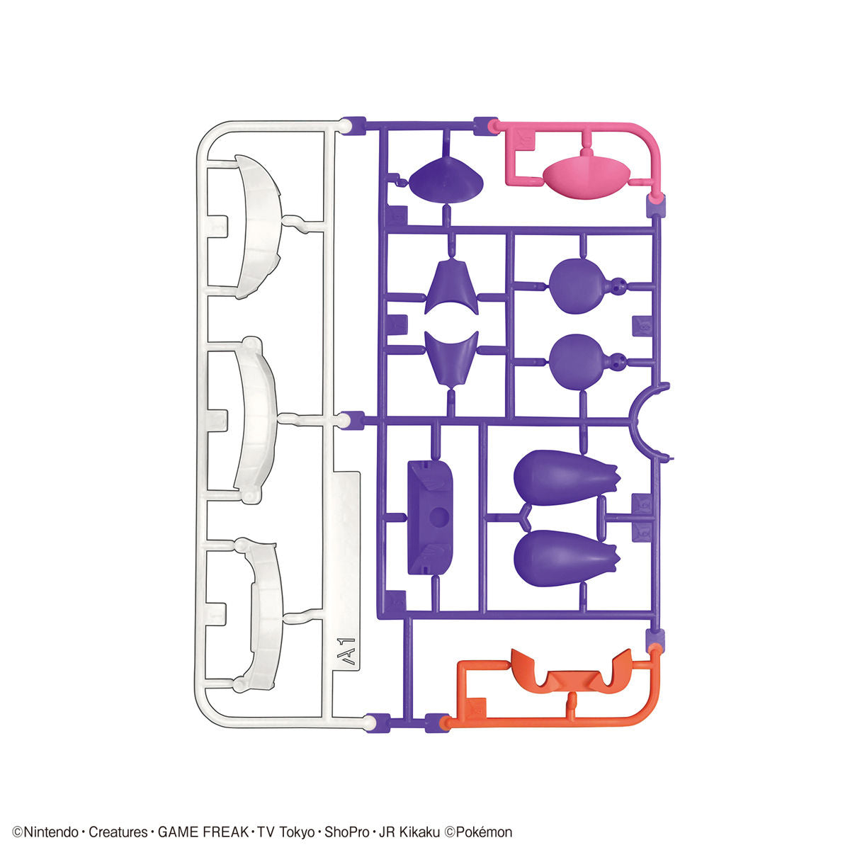 Pokémon - Gengar - Pokémon Model Kit Collection No.45 (Bandai), Ghost-type Pokémon "Gengar" from the Select Series, with touch gates and snap-fit technology, movable joints on hands and feet, includes expression parts and tongue parts, released on 2020-09-19, sold by Nippon Figures.