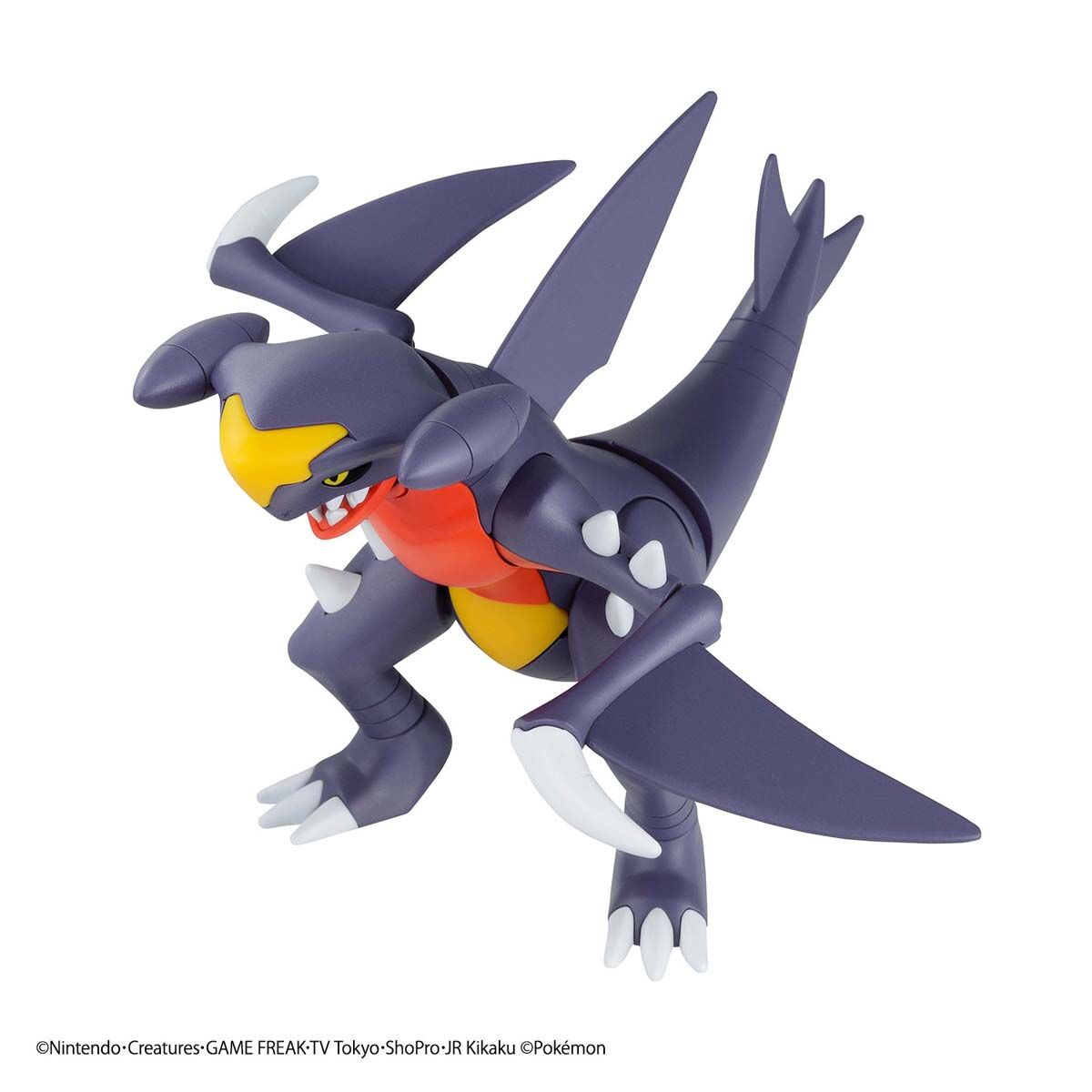 Pokémon - Garchomp - Pokémon Model Kit Collection No.48 (Bandai), 16cm in length, movable parts in mouth, neck, arms, legs, and tail, includes foil sticker, Nippon Figures