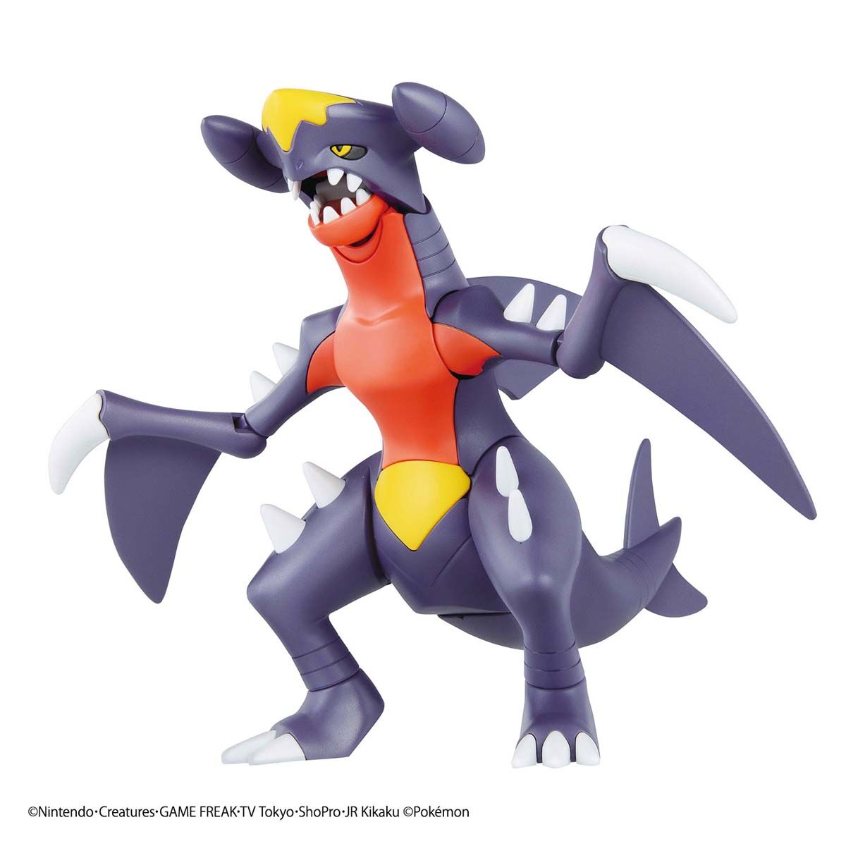 Pokémon - Garchomp - Pokémon Model Kit Collection No.48 (Bandai), 16cm in length, movable parts in mouth, neck, arms, legs, and tail, includes foil sticker, Nippon Figures